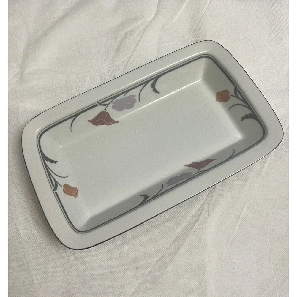 Dansk Tivoli Belles Fleurs Taupe Rectangular Baker 8x13 Baking Casserole Gratin